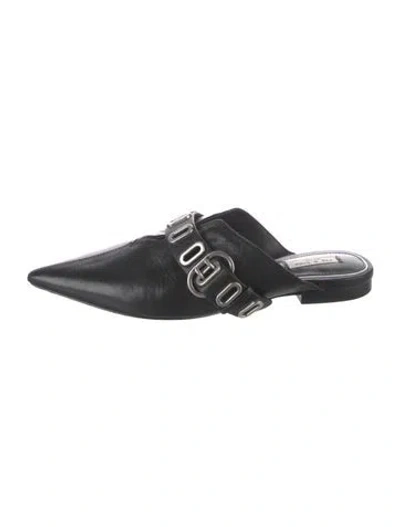 Pre-owned Rag & Bone Leather Mules In Black