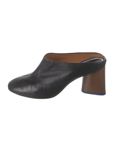 Pre-owned Rag & Bone Leather Mules In Black