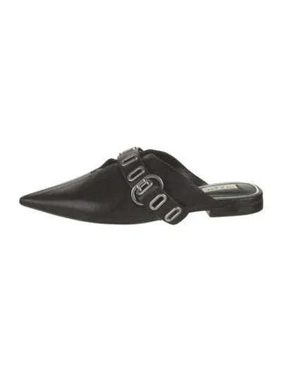 Pre-owned Rag & Bone Leather Mules In Black