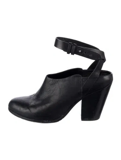 Pre-owned Rag & Bone Leather Mules In Black