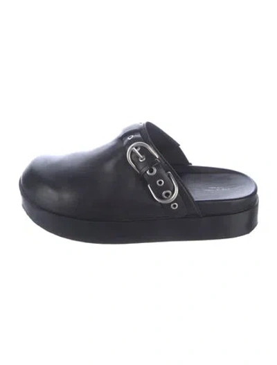 Pre-owned Rag & Bone Leather Mules In Black/blue