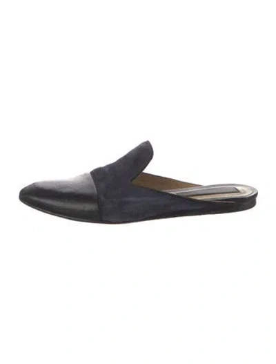 Pre-owned Rag & Bone Leather Mules In Blue
