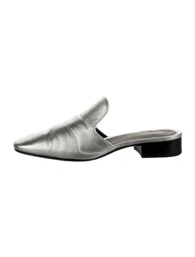 Pre-owned Rag & Bone Leather Mules In Silver