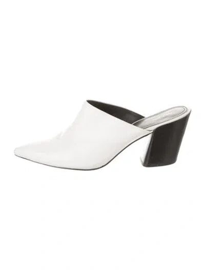 Pre-owned Rag & Bone Leather Mules In White