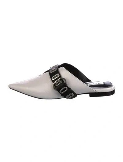 Pre-owned Rag & Bone Leather Mules In White