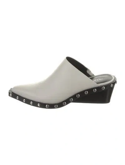Pre-owned Rag & Bone Leather Mules In White