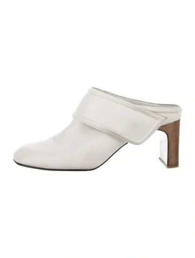 Pre-owned Rag & Bone Leather Mules In White