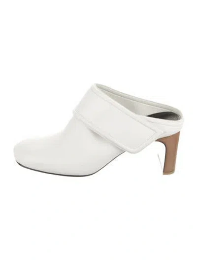 Pre-owned Rag & Bone Leather Mules In White