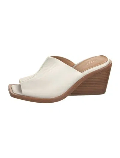 Pre-owned Rag & Bone Leather Mules In White