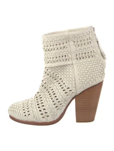 Pre-owned Rag & Bone Leather Patterned Boots In White