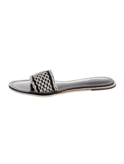 Pre-owned Rag & Bone Leather Patterned Slides In Black