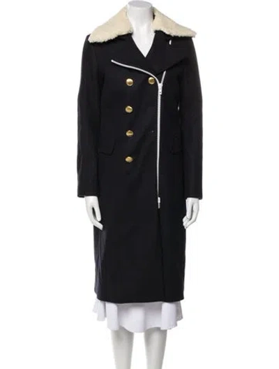 Pre-owned Rag & Bone Leather Peacoat In Black