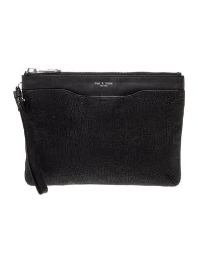 Pre-owned Rag & Bone Leather Portfolio In Black