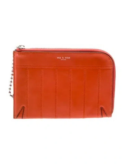Pre-owned Rag & Bone Leather Portfolio In Orange