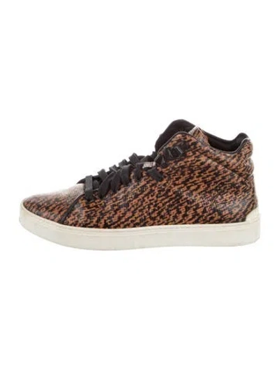 Pre-owned Rag & Bone Leather Printed Sneakers In Brown