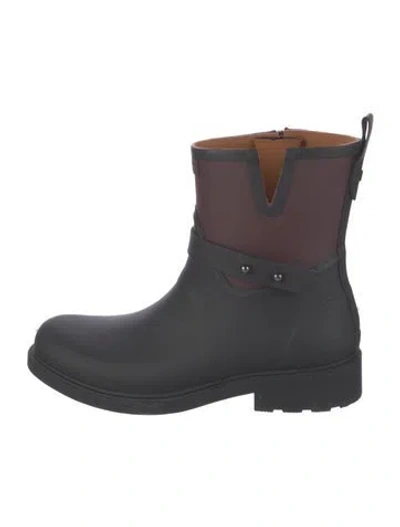 Pre-owned Rag & Bone Leather Rain Boots In Black