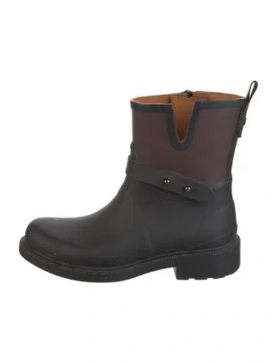Pre-owned Rag & Bone Leather Rain Boots In Black