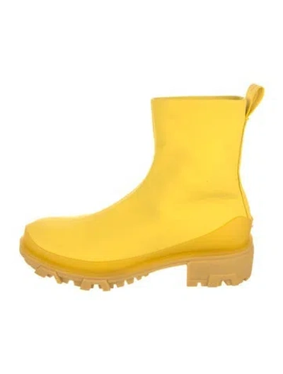 Pre-owned Rag & Bone Leather Rain Boots In Yellow