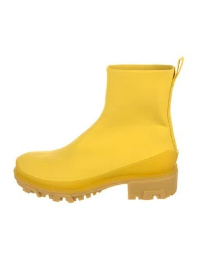 Pre-owned Rag & Bone Leather Rain Boots In Yellow