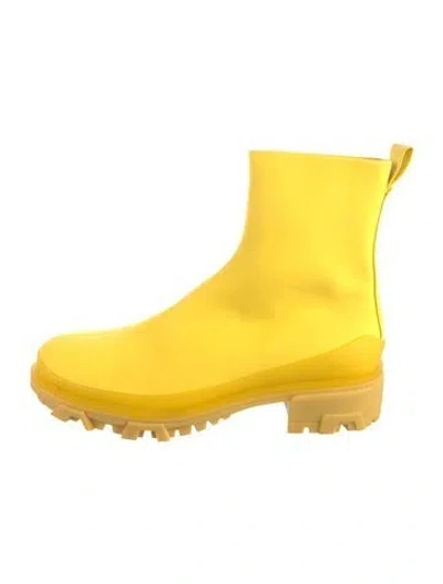 Pre-owned Rag & Bone Leather Rain Boots In Yellow
