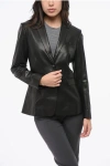 Rag & Bone Leather Razor Blazer With 2 Buttons In Black