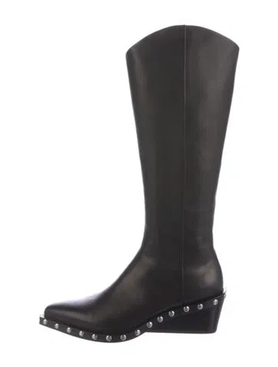 Pre-owned Rag & Bone Leather Riding Boots In Black