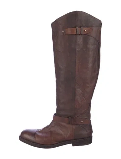 Pre-owned Rag & Bone Leather Riding Boots In Brown