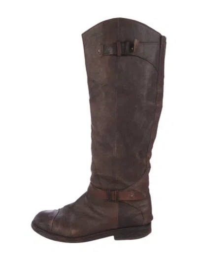 Pre-owned Rag & Bone Leather Riding Boots In Brown