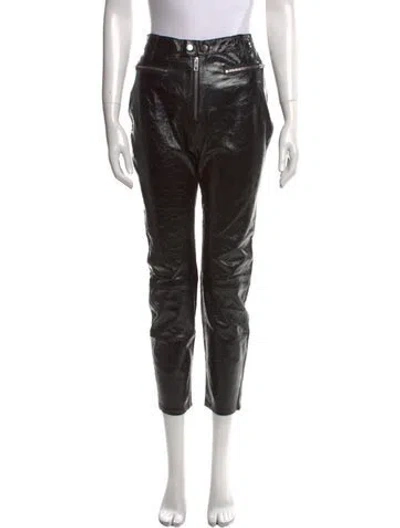 Pre-owned Rag & Bone Leather Skinny Leg Pants In Black