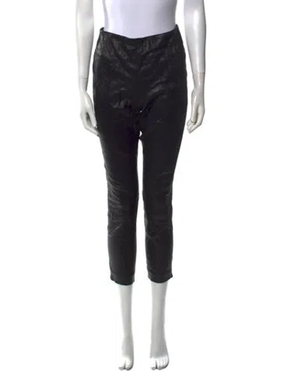 Pre-owned Rag & Bone Leather Skinny Leg Pants In Black
