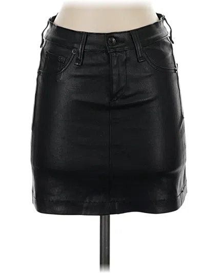 Pre-owned Rag & Bone Leather Skirt In Black