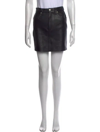 Pre-owned Rag & Bone Leather Skirt In Black