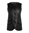 Rag & Bone Slade Crewneck Leather Vest In Black