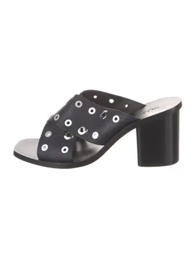 Pre-owned Rag & Bone Leather Slides In Black