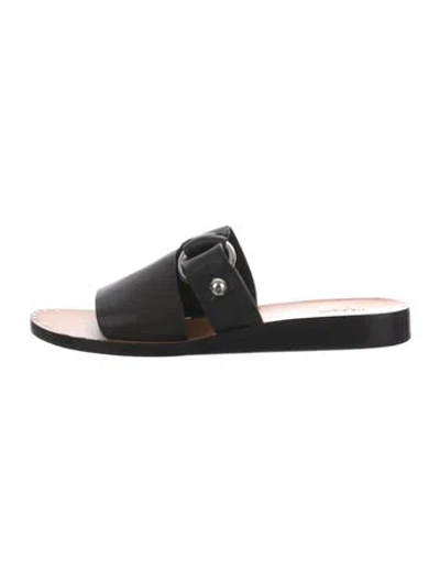 Pre-owned Rag & Bone Leather Slides In Black