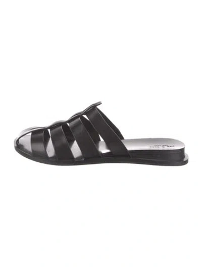 Pre-owned Rag & Bone Leather Slides In Black