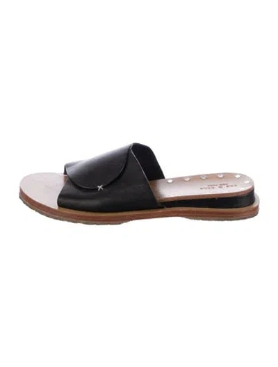 Pre-owned Rag & Bone Leather Slides In Black