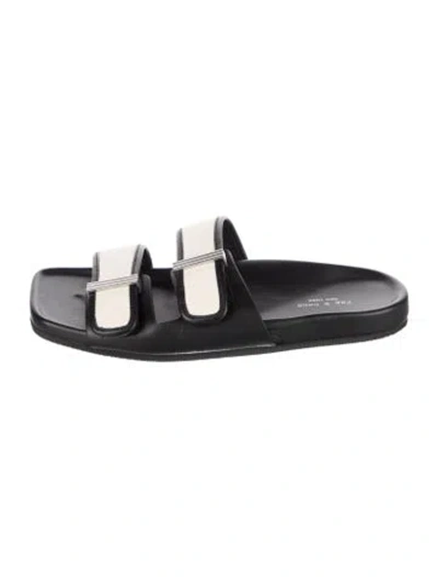 Pre-owned Rag & Bone Leather Slides In Black
