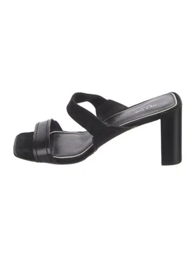 Pre-owned Rag & Bone Leather Slides In Black