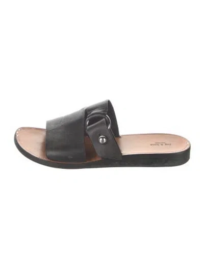 Pre-owned Rag & Bone Leather Slides In Black