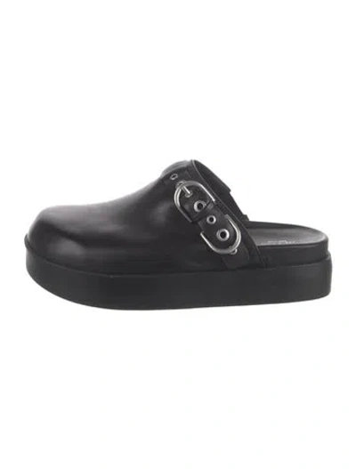 Pre-owned Rag & Bone Leather Slides In Black