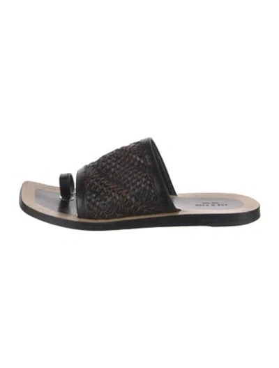 Pre-owned Rag & Bone Leather Slides In Black