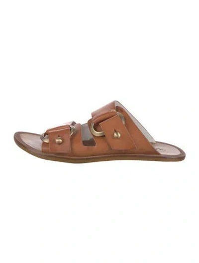 Pre-owned Rag & Bone Leather Slides In Brown