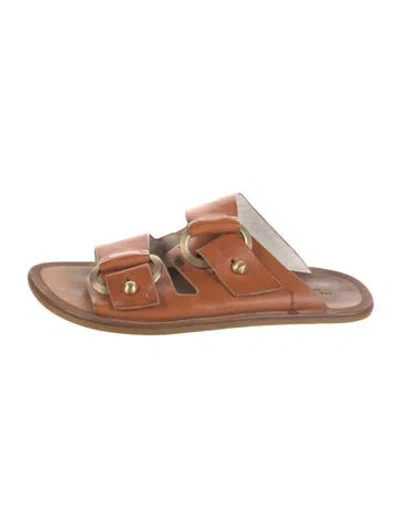 Pre-owned Rag & Bone Leather Slides In Brown