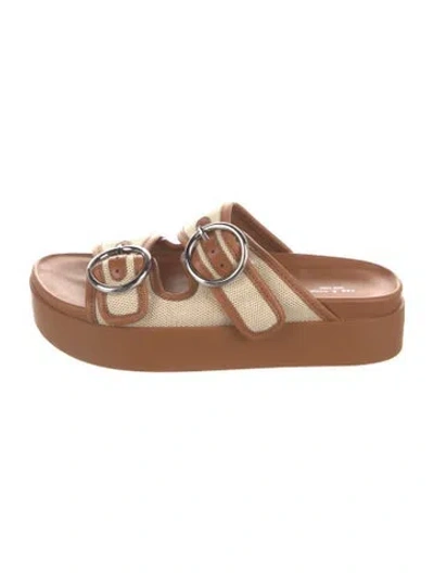 Pre-owned Rag & Bone Leather Slides In Brown/neutrals