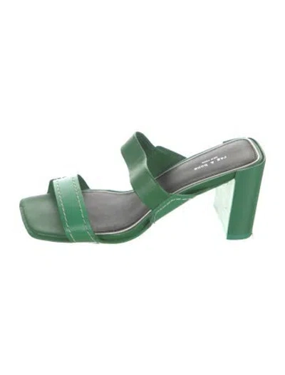 Pre-owned Rag & Bone Leather Slides In Green