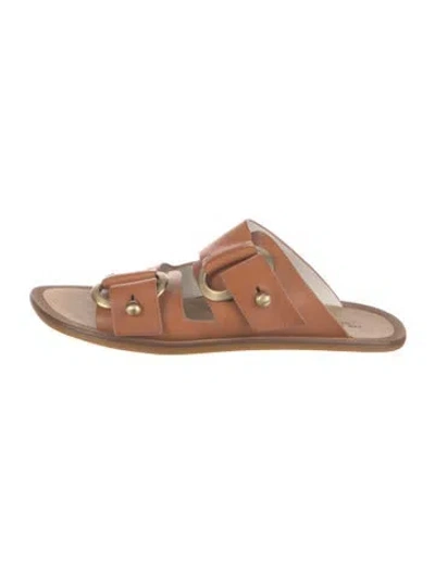 Pre-owned Rag & Bone Leather Slides In Neutral