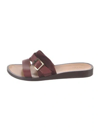 Pre-owned Rag & Bone Leather Slides In Neutrals/red