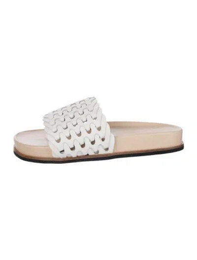 Pre-owned Rag & Bone Leather Slides In White