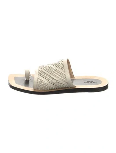 Pre-owned Rag & Bone Leather Slides In White